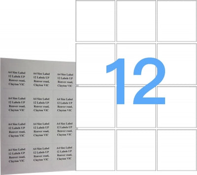 12UP 100 Pack A4 White Labels Self Adhesive Laser &amp; Inkjet Sticker Labels - Avery L7164