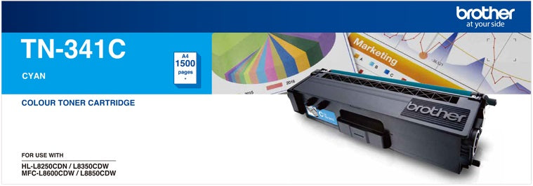Genuine Brother TN341C Cyan Toner Cartridge 1.5K Print Yield