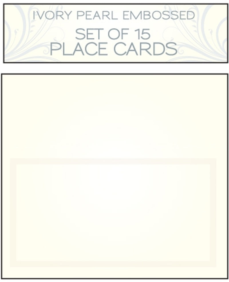 Ivory Pearl Embossed Place Card Set