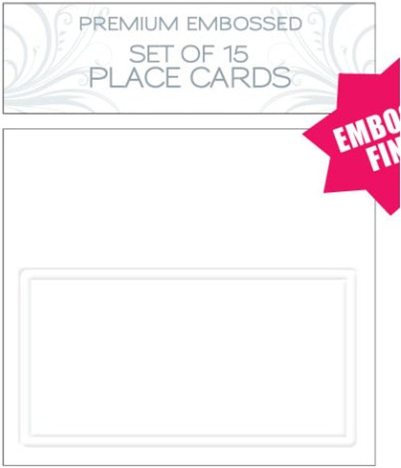 White Embossed Place Card Set