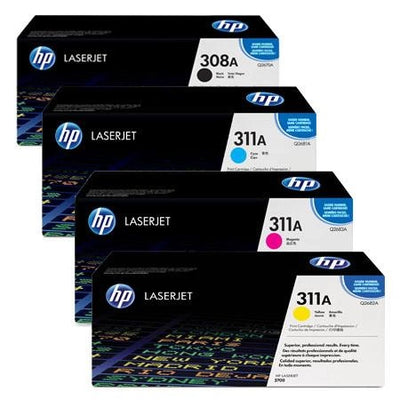 4 Pack Genuine HP 308A 311A Toner Cartridges Q2670A-Q2683A [1BK, 1C, 1M, 1Y]