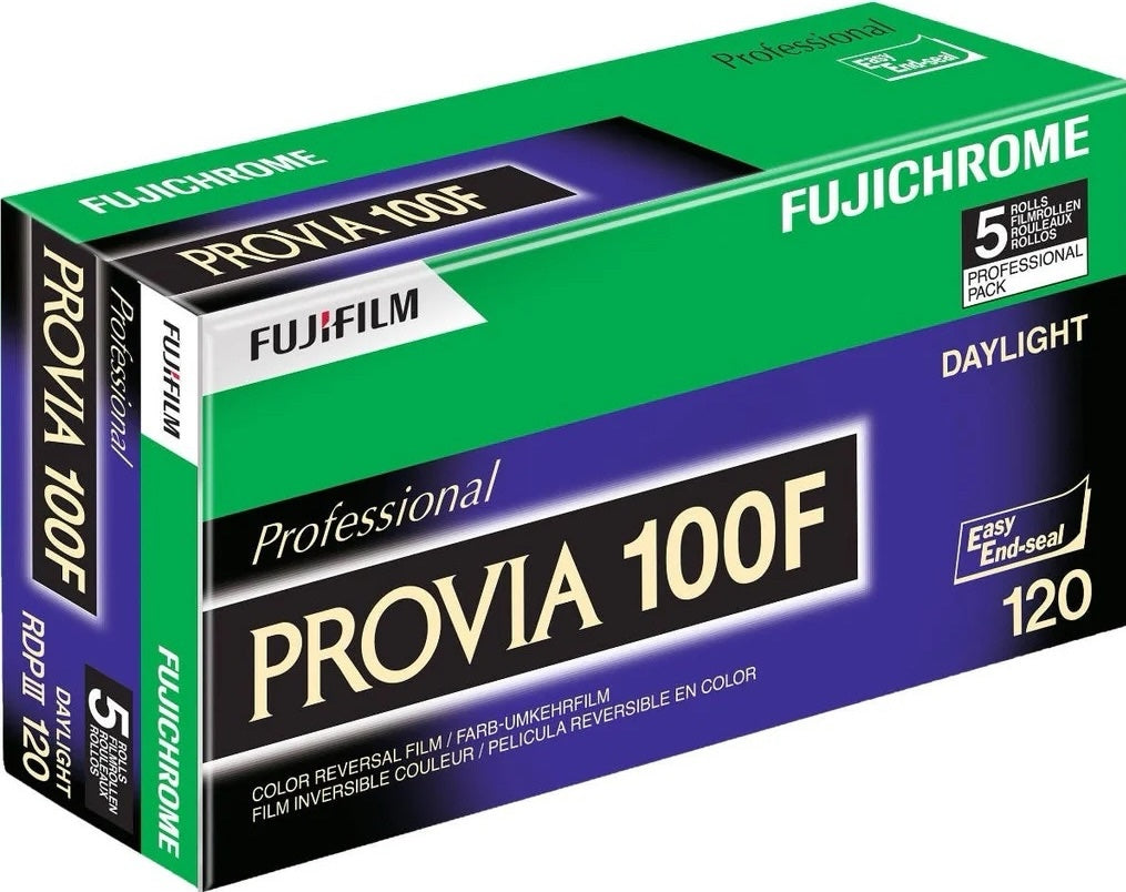 FUJIFILM Fujichrome Provia 100F Professional RDP-III Colour Transparency Film 120 Roll Film 5 Pack