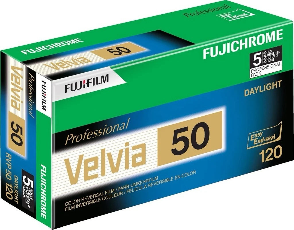 Fujifilm Fujichrome Velvia 50 Professional RVP 50 Color Transparency Film 120 Roll Film 5 Pack