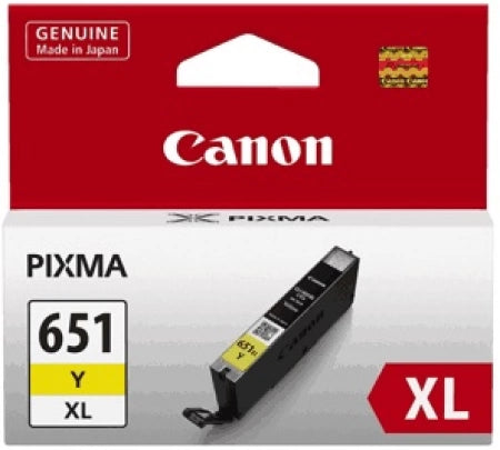 Genuine Canon CLI651XLY Yellow Ink Cartridge 695 Prints