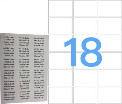 18UP 100 Pack A4 White Labels Address Mailing Self Adheseive Laser &amp; Inkjet - Avery L7161