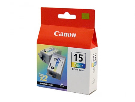 2-Pack Canon BCI-15C Colour Ink Cartridge (Genuine)