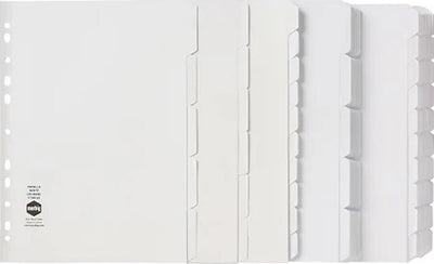 Marbig Dividers A4 Manilla 5 Tab Reinforced Strip White