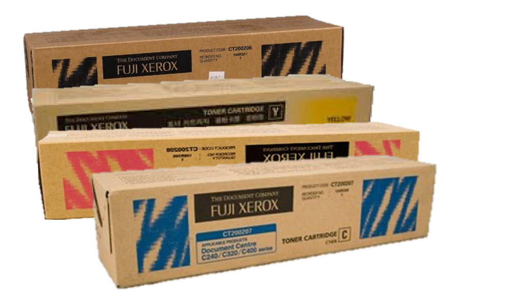 4 Pack Genuine Fuji Xerox C240 CT200206-CT200209 Toner Cartridges [1BK,1C,1M,1Y]