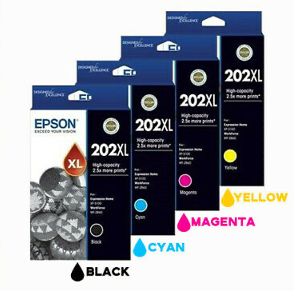 Genuine Epson 202XL CMYK 4 Ink Ink Cartridge