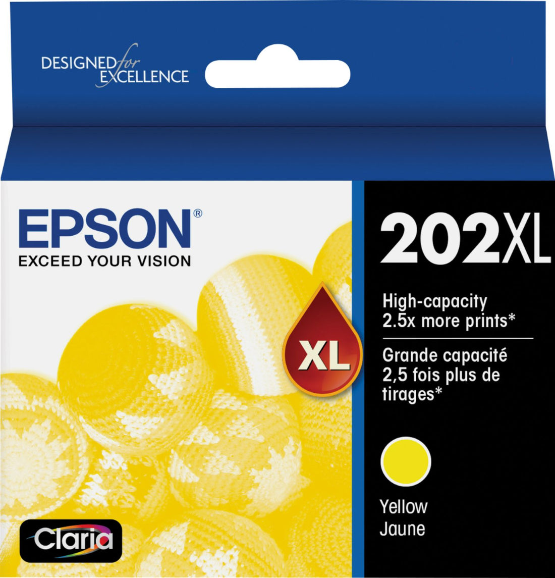 Genuine Epson 202XL Yellow Ink Cartridge 470 Print