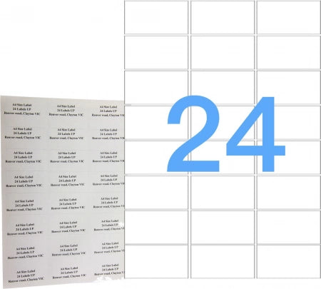 24UP 100 Pack A4 White Labels Self Adhesive Laser &amp; Inkjet Sticker Labels - Avery L7159
