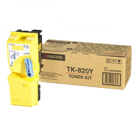 Kyocera TK820Y Yellow Genuine Toner Cartridge 7,000 Prints