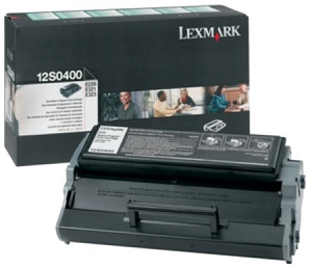 Lexmark E220 Black Prebate Toner Cartridge 12S0400 2,500 Yield (Genuine)