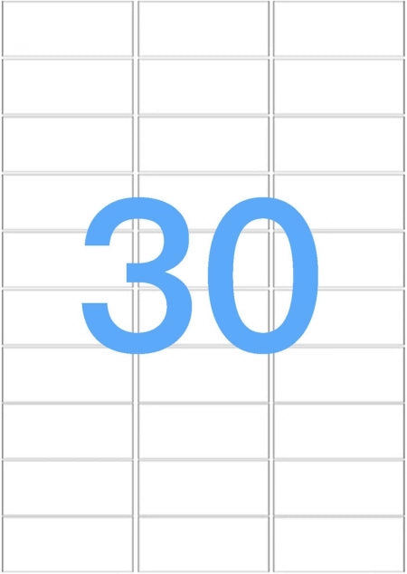 30UP 100 Pack A4 White Labels Self Adhesive Laser &amp; Inkjet Sticker Labels - Avery L7158