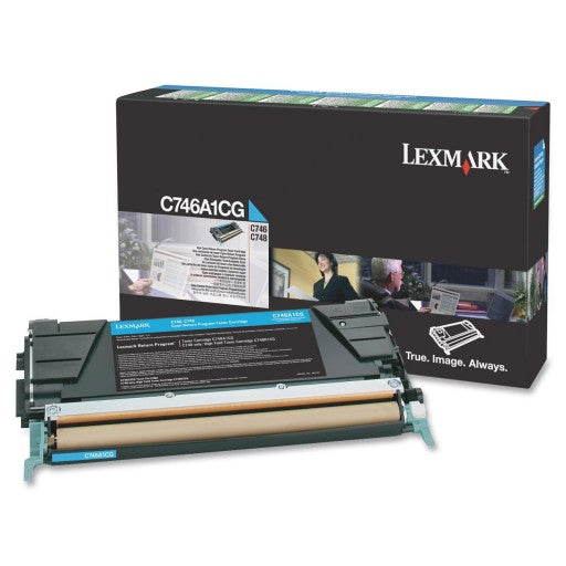 Lexmark C746A1CG Cyan Genuine Toner Cartridge 7K Print Yield