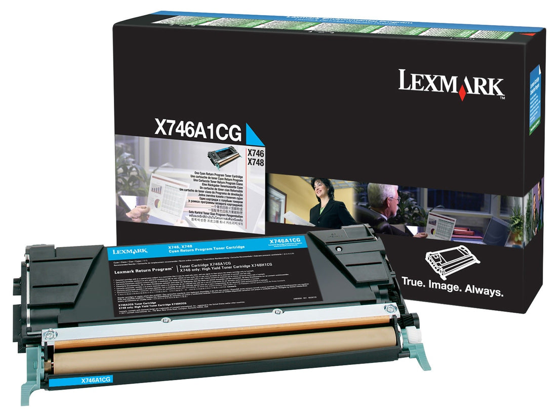 Genuine Lexmark X746A1CG Cyan Toner Cartridge 7K Print Yield