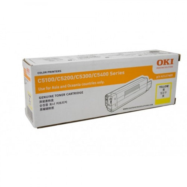 OKI C5100 42127409 Yellow Genuine Toner Cartridge 5,000 Print