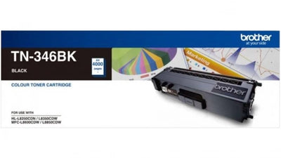 Brother TN346BK Black Genuine Toner Cartridge 4,000 Pages