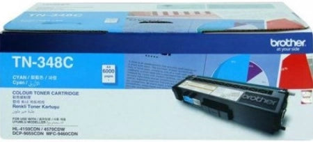 Genuine Brother TN348C Cyan Toner Cartridge 6000 Pages