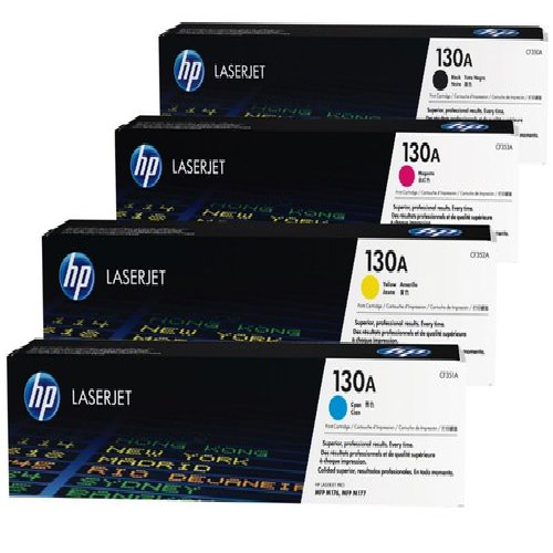 Genuine 4 Pack HP 130A Toner Cartridges set 1BK,1C,1M,1Y (CF350A-CCF352A)