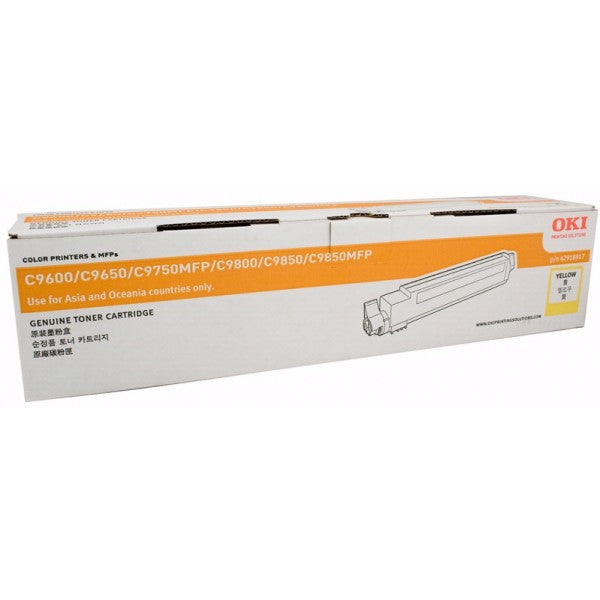 Genuine OKI C9600 42918917 Yellow Toner Cartridge 15,000 Print