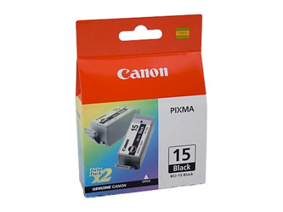 2-Pack Canon BCI15BK Genuine Black Ink Cartridge