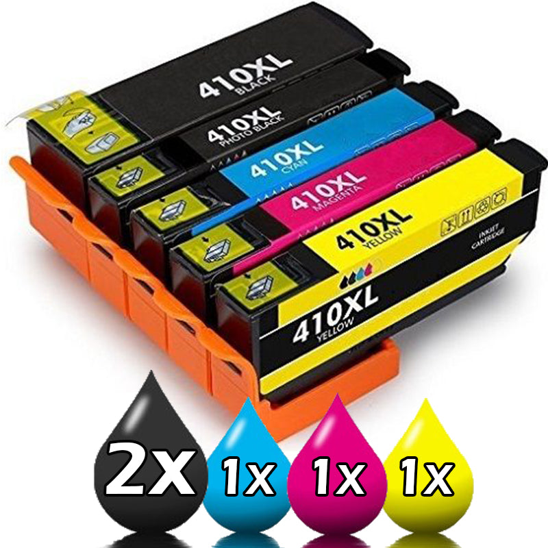Compatible 5 Pack Epson 410XL Ink Cartridges [1BK,1C,1M,1Y,1PBK]