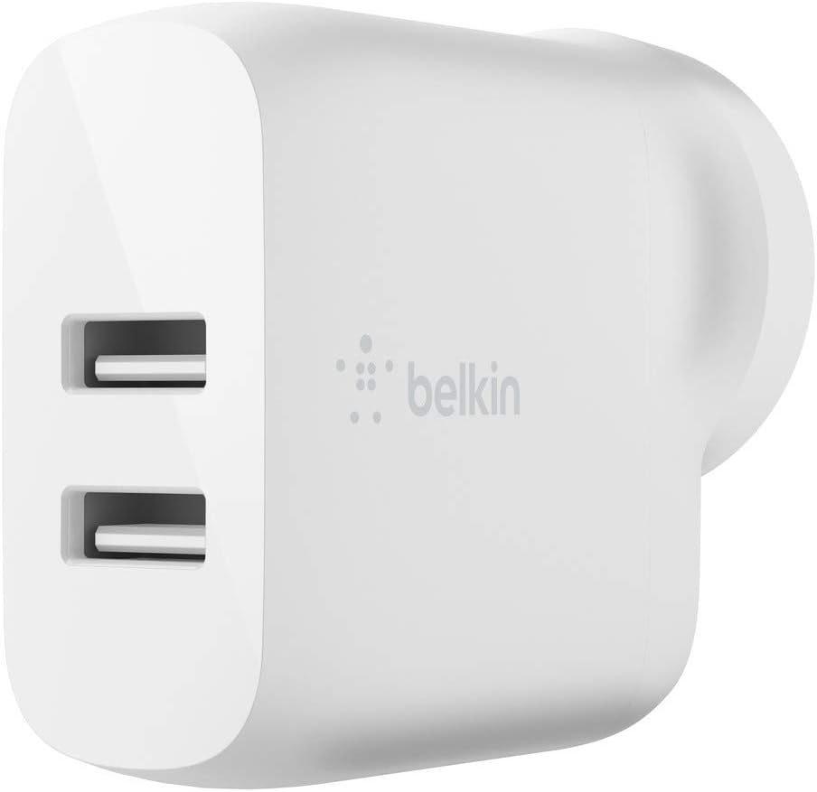 Belkin 24W Dual USB-A Wall Charger Plug Adapter for Apple iPhone/Samsung #218