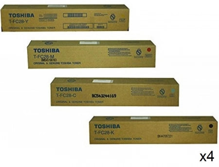 Genuine 4 Pack Toshiba TFC28 Toner Set 2330C,2820C,3520C,4520C [1BK,1C,1M,1Y]