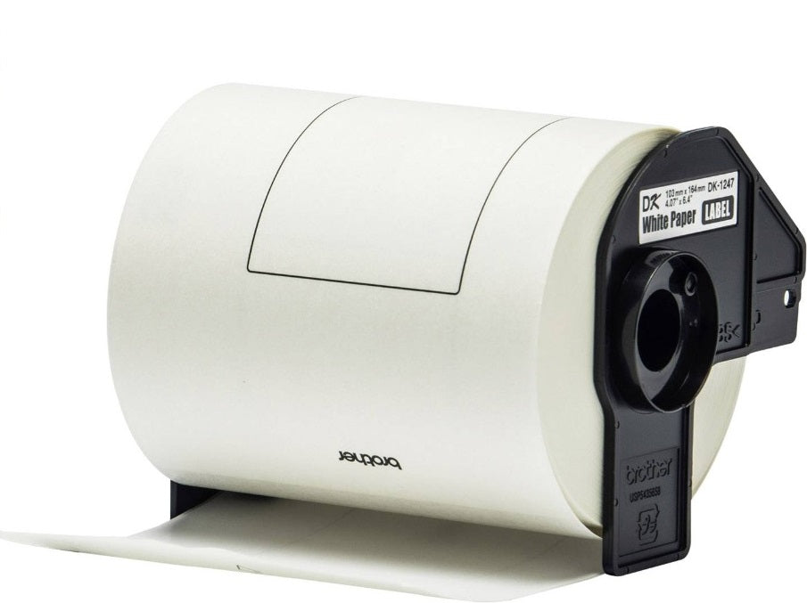 Generic Brother DK-11247 Black on White Thermal Die-Cut Shipping Label Roll 180/roll 103x164m