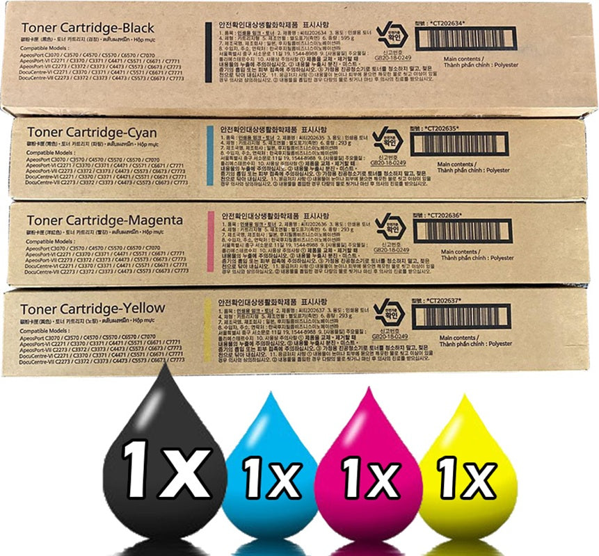 4 Pack Fujifilm CT202634-CT202637 Toner Cartridge Value Pack [1BK, 1C, 1M, 1Y]