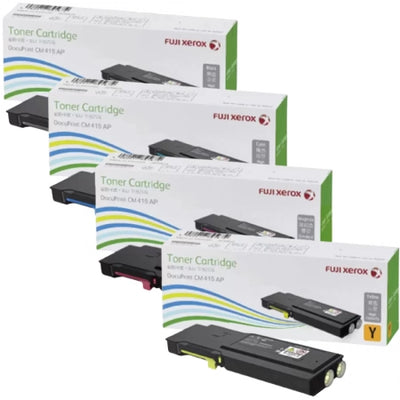 Genuine 4 Pack Fuji Xerox CM415AP CT202352-CT202355 Toner Cartridges [1BK,1C,1M,1Y]