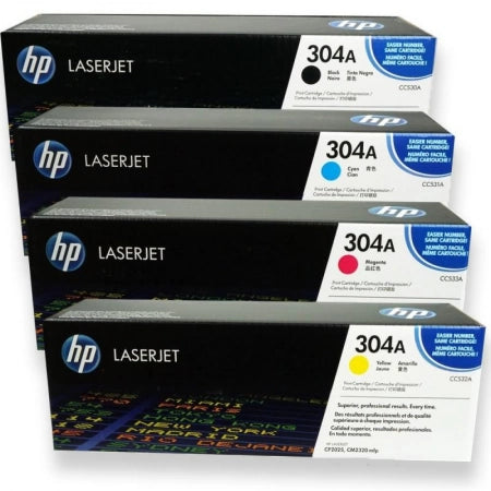Genuine 4 Pack HP 304A Toner Cartridges [1BK,1C,1M,1Y]