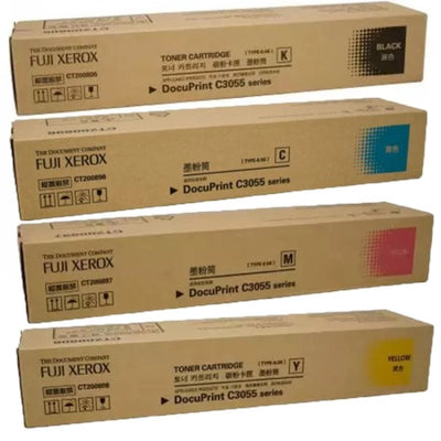 4 Pack Genuine Fuji Xerox CT200805-CT200808 Toner Set C3055 [1BK,1C,1M,1Y]