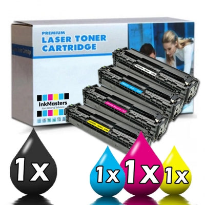 4 Pack HP 125A Compatible Toner Cartridges CB540A-CB543A [1BK+1C+1M+1Y]