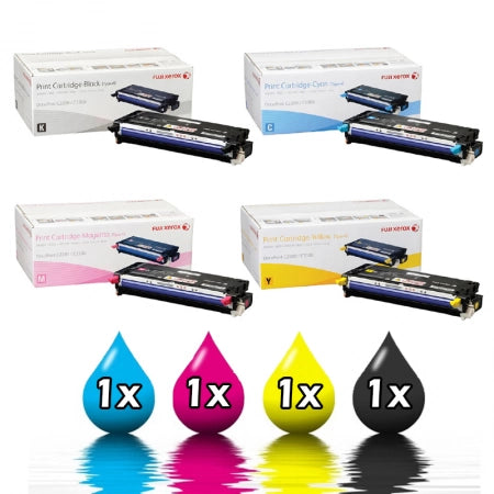 4 Pack Genuine Fuji Xerox C2200 / C3300 CT350670-CT350673 Toner Cartridges [1BK,1C,1M,1Y]
