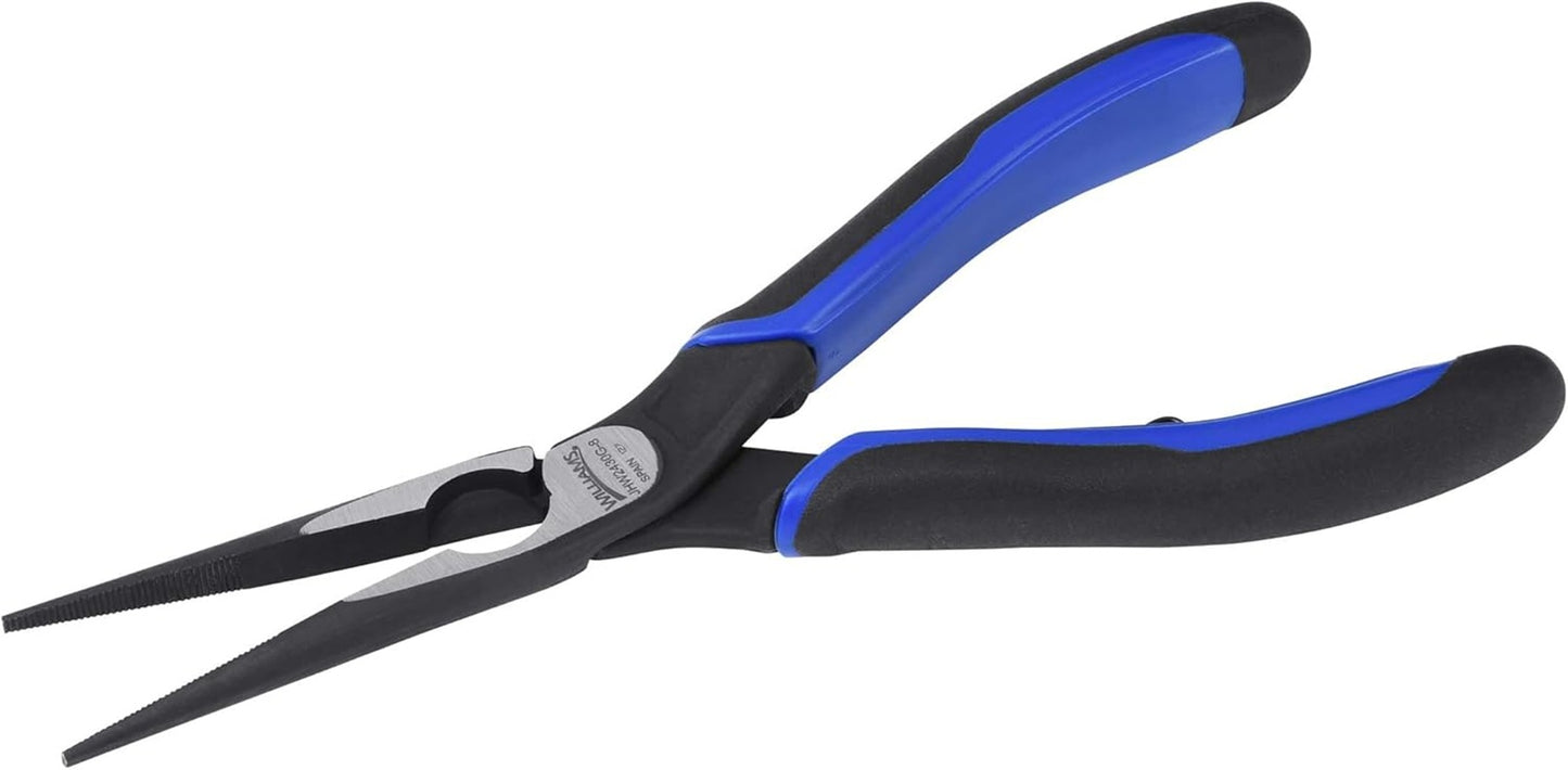 Williams 8-inch Long Nose Pliers with Bi-Molded Grips and On/Off Return Spring JHW2430G-8