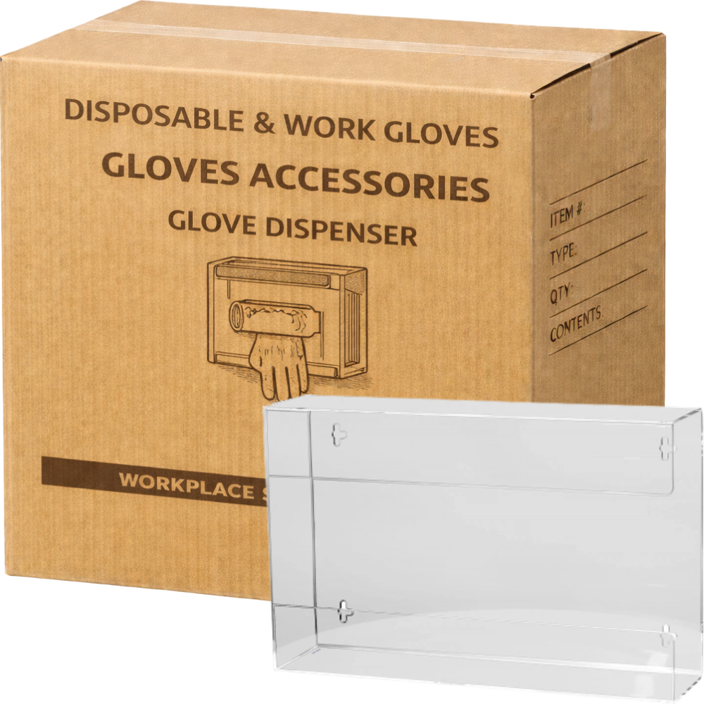 Carton of 7 Ultra Health Acrylic Triple Glove Dispenser Clear