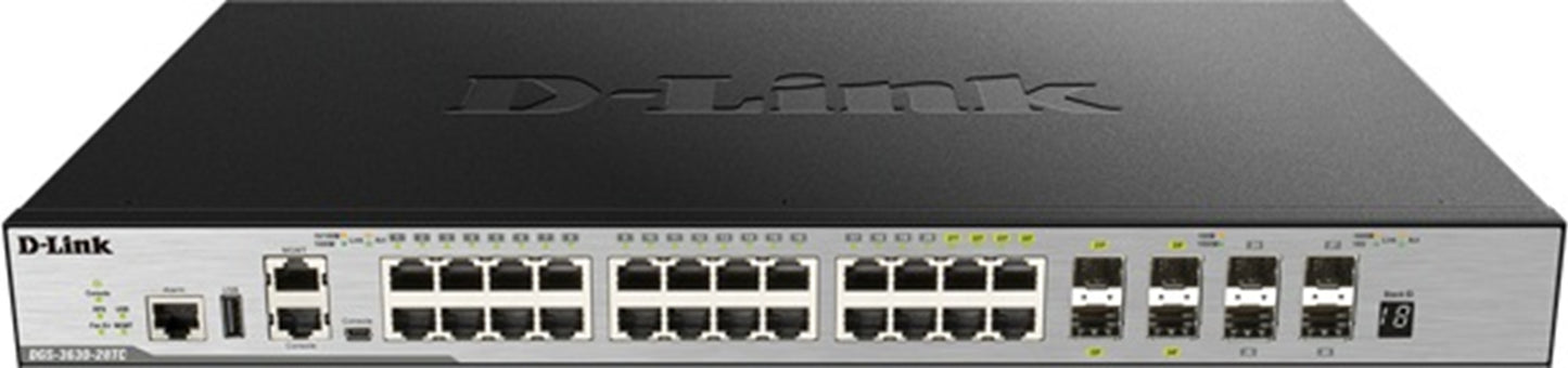 D-Link 28-Port Layer 3 Stackable Managed Gigabit Switch with 4 10GbE Ports DGS-3630-28TC