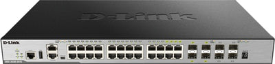 D-Link 28-Port Layer 3 Stackable Managed Gigabit Switch with 4 10GbE Ports DGS-3630-28TC