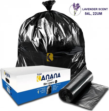 Carton of 250 54L Black Bin Liners - Able 18 micron (Medium Strength)
