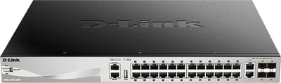 D-Link 30-Port Stackable Gigabit PoE Layer 3+ Switch with 6 10GbE ports DGS-3130-30P