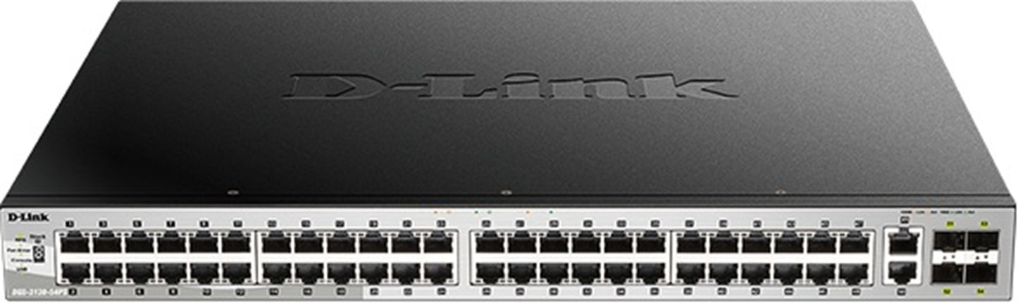D-Link 54-Port Stackable Gigabit PoE Layer 3+ Switch with 6 10GbE ports DGS-3130-54P