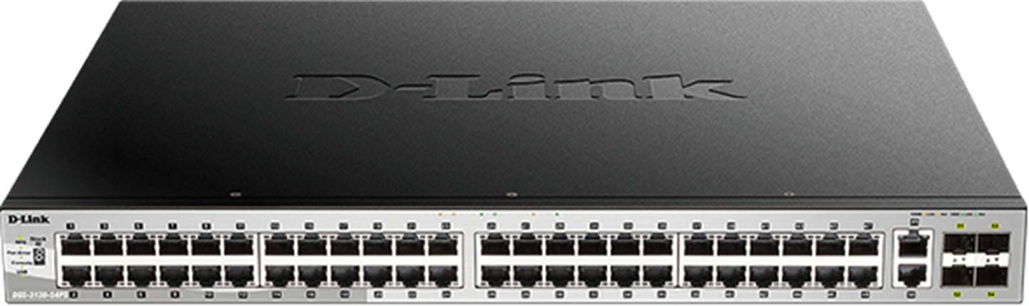 54-Port Stackable Gigabit Layer 3+ Switch with 6 10GbE ports DGS-3130-54T