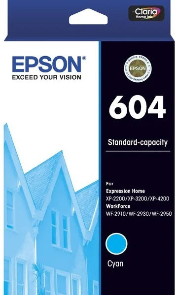 Genuine Epson 604 Cyan Ink Cartridge 130 Print
