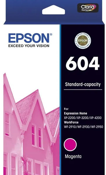 Genuine Epson 604 Magenta Ink Cartridge 130 Print
