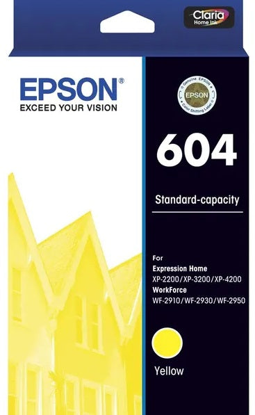 Genuine Epson 604 Yellow Ink Cartridge 130 Print