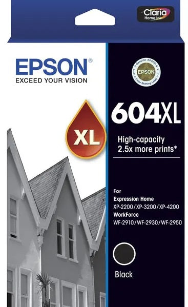 Genuine Epson 604XL Black High Capacity Ink Cartridge 150 Print