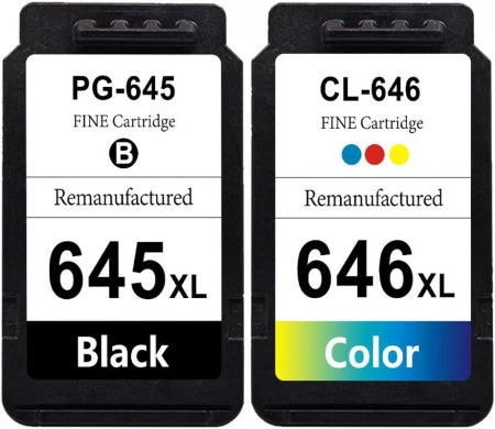2 Pack Canon Compatible Ink Cartridges 1BKXL,1CLXL (PG645XL/CL646XL)