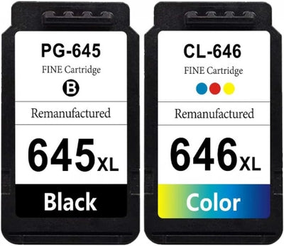 2 Pack Canon Compatible Ink Cartridges 1BKXL,1CLXL (PG645XL/CL646XL)